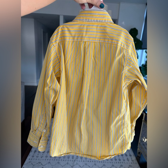 Ralph Lauren Shirt Boys Yellow Striped Long Sleeve Button Classic Size 6 Cotton - Picture 2 of 10